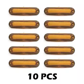 10шт 12V 24V 6 светодиодных боковых габаритных огней Автомобиля Индикатор внешней лампы Предупреждение Задний фонарь прицепа грузовика Автоаксессуары