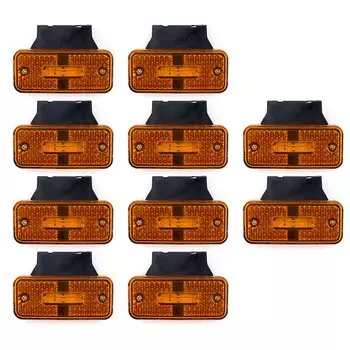 10шт 12В 24В Габаритный свет Указатель поворота Сигнальная лампа Задний фонарь для автомобиля Грузовик Прицеп Янтарный СВЕТОДИОДНЫЙ боковой габаритный фонарь