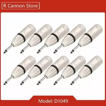 10шт 1/4 дюйма TS Mono к 3-контактному штекерному адаптеру XLR 6,35 мм Разъем к штекерному адаптеру XLR Дюймовый штекер TS Mono к штекерному конвертеру XLR