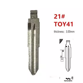 10шт 21 # TOY41 металлический необрезанный пустой откидной лезвие дистанционного ключа для Toyota Corona для keydiy KD xhorse VVDI JMD