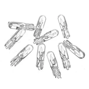 10шт T5 12v 1.2 Вт W2 Белая автомобильная галогенная лампа Подсветка приборов Лампа приборной панели Автоматическое внутреннее освещение Стайлинг автомобиля