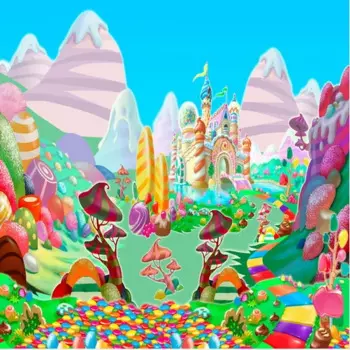 10x10 футов мороженое Caslte горные конфеты Land Valley Candyland Фотофон на заказ Виниловый фон для фотостудии 300 см x 300 см