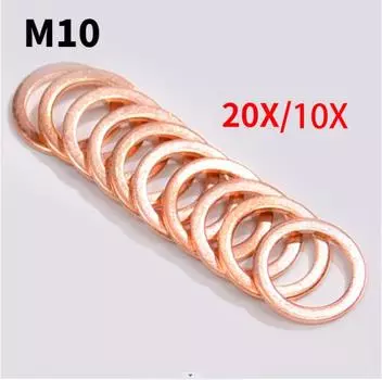 10x20x M10 10 мм мотоциклетный Плетеный тормозной шланг сцепления банджо уплотнение медная шайба для давки мотоциклетные шланги шайбы аксессуары инструменты