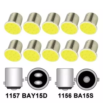 10X 1156 S25 BA15S P21W 1157 BAY15D LED 12 SMD COB 12 В постоянного тока Автомобильные лампы Мотоциклетный указатель поворота Поворотный фонарь Парковочный тормоз Красный свет
