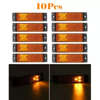 10x 12 В 24 В 3-светодиодные боковые габаритные огни автомобиля, указатель поворота, отражатель, стоп-сигналы, грузовик, прицеп, караван, грузовик, фургон