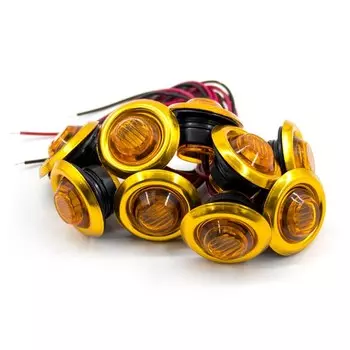 10x 12 В 24 В Круглое Железное Кольцо Светодиодный Боковой Габаритный Фонарь Поворотник Индикатор Габарита Грузовик Прицеп Грузовик Янтарный Красный Белый