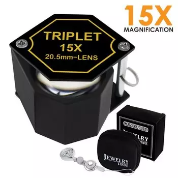 10x 15x 20x 30x увеличение 20,5 мм диаметр линзы тройная линза черная лупа ювелирная лупа металлический корпус оптическое стекло