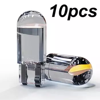 10X Новые светодиодные автомобильные фонари W5W Canbus T10 COB Стеклянные внутренние детали Лампы 6000K Белые лампы для авто номерного знака Купольная лампа для чтения 12 В