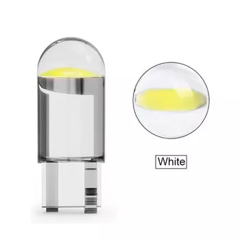 10X светодиодные лампы T10 COB W5W, стеклянные лампы для автомобилей, лампы для номерного знака, купольные лампы для чтения багажника 6000K, белые, 12 В 24 В