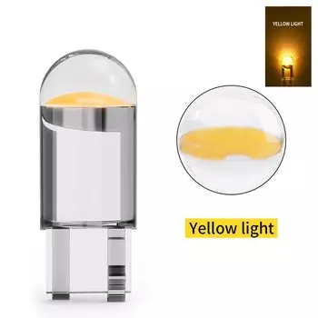 10X T10 W5W 194 COB Стеклянные светодиодные лампы для салона автомобиля для автогрузовика Клиновые лампы номерного знака Габаритный фонарь 6000K Оранжевый диод 12 В 24 В