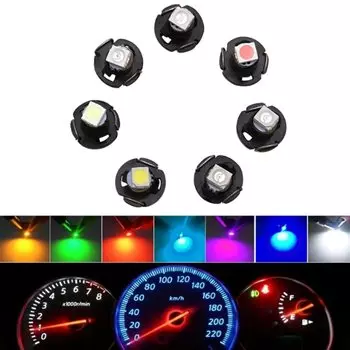 10x T3 светодиодный 3528 SMD Автомобильная кластерная приборная панель белый лед синий красный розовый зеленый панель инструментов лампы Нео клиновые