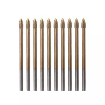 10X титановая керамическая плитка стеклянное сверло из карбида вольфрама крестообразная головка 4 мм