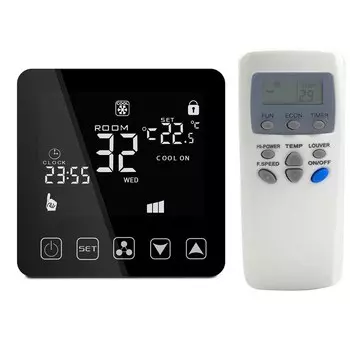 110-240 В инфракрасный пульт дистанционного управления Сенсорный вентилятор в катушке комнатный термостат с 3 скоростями 4 P 2P нагрев охлаждение 7 дней 4 периода программы