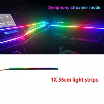 110 см/75 см/35 см для светодиодной ленты Symphony RGB, автомобильное окружающее освещение, внутренняя акриловая полоса оптического волокна для замены, управление через приложение