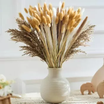 110PCS Dried Pampas Grass and Bunny Tails Dried Flowers -Boho Decor for Wedding Floral Arrangements and Stylish Home Decor Fall