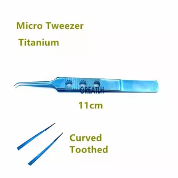 11 см микропинцеты, щипцы из титанового сплава, прямой изгиб, зажим для пинцета