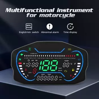12000 об/мин, мотоциклетный ЖК-цифровой спидометр, одометр, тахометр, указатель уровня топлива, приборная панель для мотоцикла, Km/ч, MPH, измеритель скорости на заказ