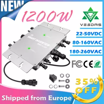 1200 Вт 80-260VAC солнечная сетка, подключенный микро инвертор с функцией MPPT, возможность подключения солнечных панелей 22-50VDC