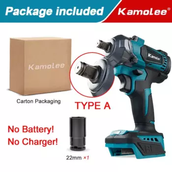 1200NM Powerful Brushless Impact Wrench with Kamolee Brand