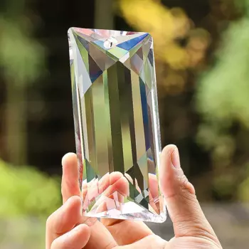 120mm Crystal Suncatcher Faceted Glass Prisms Hanging Rainbow Maker Light Refraction Pendant Chandelier Parts Garden Decor Props