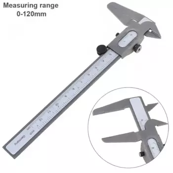 120mm Mini Vernier Caliper Steel Hardened Metric Machinist Vernier Caliper Thickness Gauge Micrometer with 0.1mm Accuracy