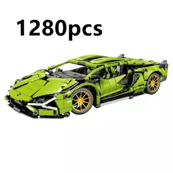 1280 элементов 1:14 Lamborghini, гоночный автомобиль, блок в сборе, кирпичный автомобиль, игрушка для мальчика, рождественский подарок