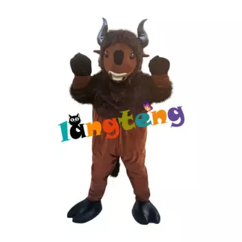 1293 деловой персонализированный костюм на заказ с рисунком ужасной жестокости, коричневого носорога, быка, талисмана, мультяшный костюм, костюм на Хэллоуин, костюм на заказ