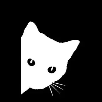 12*15 см черные кошачьи лица, выглядывающие автомобильные наклейки, автомобильная наклейка, украшение для окна, светоотражающая наклейка, наклейка на окно, дверь