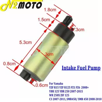 12-18 В мотоциклетный сменный топливный насос 30 мм для Yamaha YZF R15 YZF R125 FZ1 FZ6 YBR 125 250 WR 250X ZIF 125 C3 SMR450 2007-2011