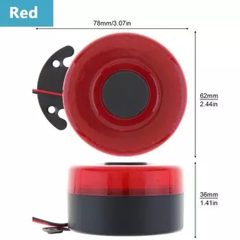 12/24 В аксессуары для заднего хода, звуковой сигнал, автомобильное предупреждение, резервная сигнализация заднего хода, динамик, зуммер, сирена с подсветкой для автомобиля