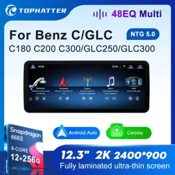 12,8-дюймовый 2K-автомагнитола для Mercedes Benz C X253 W205 X254 W206 GLC C180 C200 C300 GLC250 GLC300 Android Auto Player с экраном головного устройства