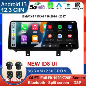 12,3 "Android 12 для BMW X5 F15 X6 F16 2014-2017 NBT Автомобильный GPS-навигатор Медиа Стерео Радио Мультимедиа Беспроводной Carplay WiFi BT