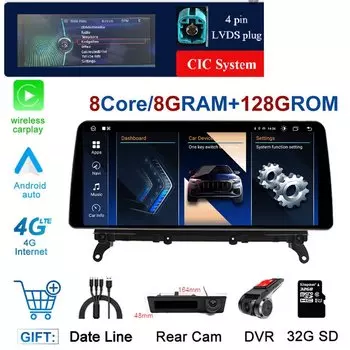 12,3 "Android беспроводной автомобиль для BMW X3 F25 X4 F26 Android 14 головное устройство 4G Carplay авто мониторы мультимедийный плеер стерео радио