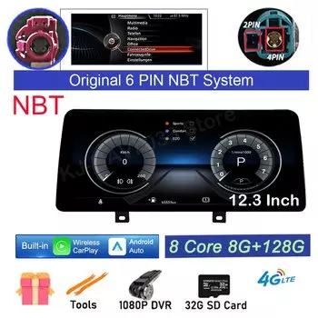 12,3-дюймовый Android 14 для BMW F45 F46 2013-2021, сенсорный экран, автомобильные мониторы Carplay, мультимедийный стерео GPS-видеоплеер, 4G Lte