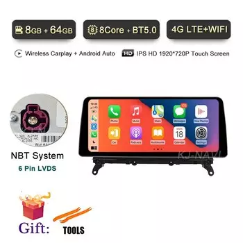 12,3-дюймовый Android 14 для BMW X3 F25/X4 F26 CIC NBT Система 1920*720P Автомобильный мультимедийный плеер Навигация Carplay + Auto BT GPS