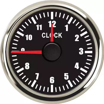 12-часовые красные часы-указатели 52 мм, автомобильные лодочные часы, счетчики часов, красная/синяя подсветка для морской лодки, автомобиля по индивидуальному заказу