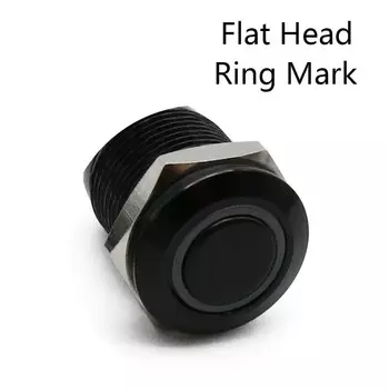 12 мм плоский водонепроницаемый металлический кнопочный переключатель с высокой головкой, светодиодный светильник с мгновенной фиксацией двигателя автомобиля, компьютера, ПК, выключатель питания 3-380 В