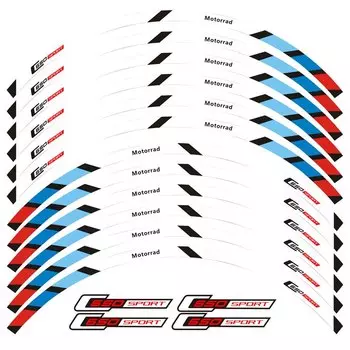 12 полосок, светоотражающие наклейки для мотоцикла, колеса, наклейки на обод, украшения, Стайлинг, защитная наклейка на обод для BMW C650 SPORT