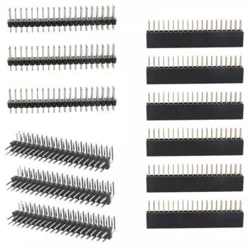 12 шт., 40-контактный комплект разъемов GPIO, 20X2 контактов, прямоугольный разъем GPIO для Raspberry Pi Zero/4B/3B +/3B/3A +