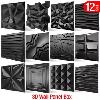 12 шт., 50x50 см, 3d художественный пластырь, Геометрическая вырезка, алмазная резка, деревянная клейкая Нижняя стена, 3d настенная наклейка, 3d настенная панель, украшение для дома