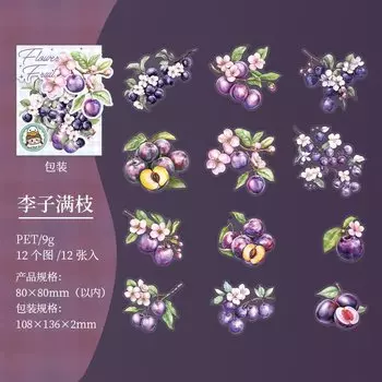 12 шт. канцелярские наклейки Alideco фруктовые