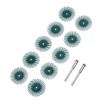 12 шт./компл. абразивная щетка с радиальной щетиной и диском с 1,38 дюймовым шлифовальным наконечником для вращающегося инструмента, очищающее полировальное колесо