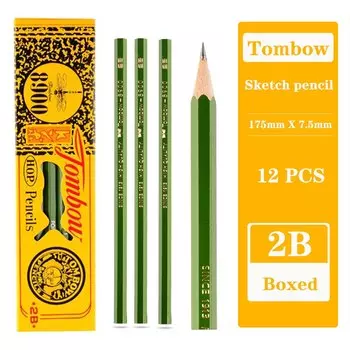 12 шт., японские деревянные карандаши Tombow 8900 2B