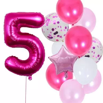 12 шт. Розовые латексные шары с цифрами для дня рождения catchmyparty