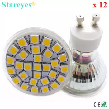 12 шт. SMD 5050 29 светодиодный ная лампа 6 Вт GU10 E27 220 В переменного тока или в светодиодная точечная лампа Точечный светильник точечная лампа светильник Точечный светсветильник льник SMD освещение