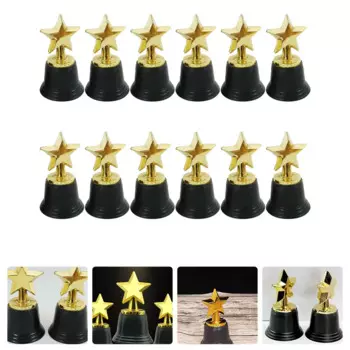 12 шт. Звездный трофей, футбольные трофеи, награды, кубок, металлические золотые медали для наградов, небольшой многофункциональный пластиковый студент