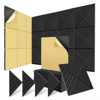 12 упаковок самоклеящихся акустических панелей 12X12X0,4 дюйма, звукоизоляционные настенные панели для шумопоглощения