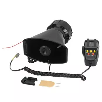 12 В 100 Вт автомобильный звуковой сигнал с микрофоном, громкая мотоциклетная сирена, сигнализация для автомобиля, грузовика, громкоговоритель, пластиковый полицейский пожарный, 5 звуков постоянного тока