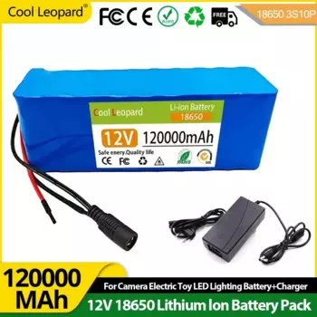 12 В 18650 Ач литиевая батарея 3S10P литий-ионная аккумуляторная батарея для камеры электрическая игрушка освещение батарея + зарядное устройство