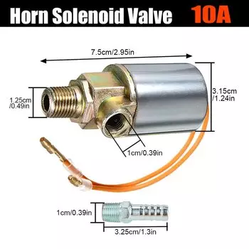 12 В 24 В автомобильный металлический электромагнитный клапан воздушного звукового сигнала для грузовика, сверхмощный электрический электромагнитный клапан, комплекты для замены поезда и лодки